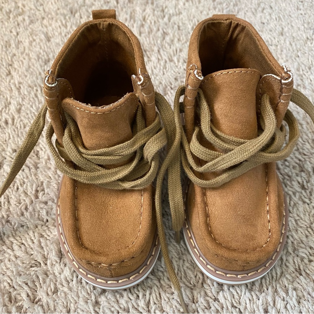 Toddler Moc Toe Boots, Cognac, Size 5 - Picture 8 of 11